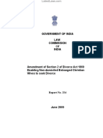 Law Commission Report No. 224 - Amendment of Section 2 of The Divorce Act 1869 Enabling Non-Domiciled Estranged Christian Wives To Seek Divorce