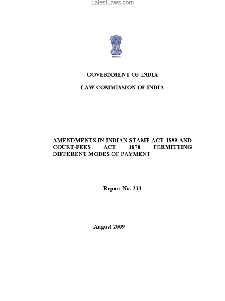 Amendment In Indian Stamp Act