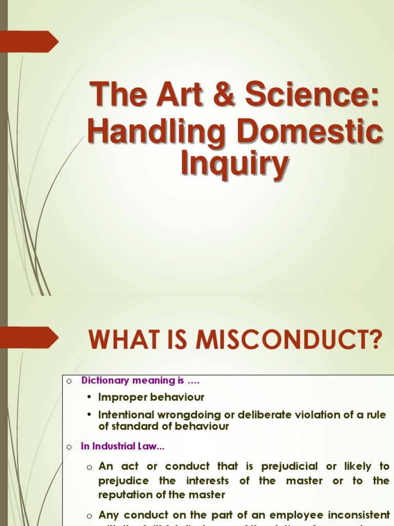 Understanding Domestic Inquiry Procedures | PDF | Burden Of Proof (Law ...