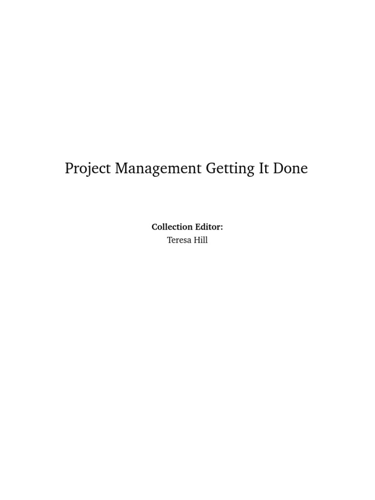 Project Management Getting It Done 1.1 | PDF | Project Management ...