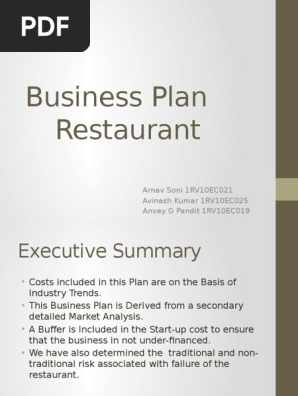 restaurant business plan