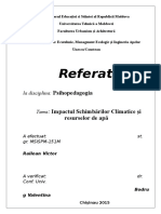 Impactul Schimbărilor Climatice Şi Resurselor de Apă