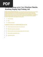Download Resep Rendang Serta Cara Membuat Bumbu Rendang Daging Sapi Padang Asli by Mursia Cia SN306354865 doc pdf