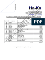 Baja Engine Critical Spares Kit Price List Details-Hako