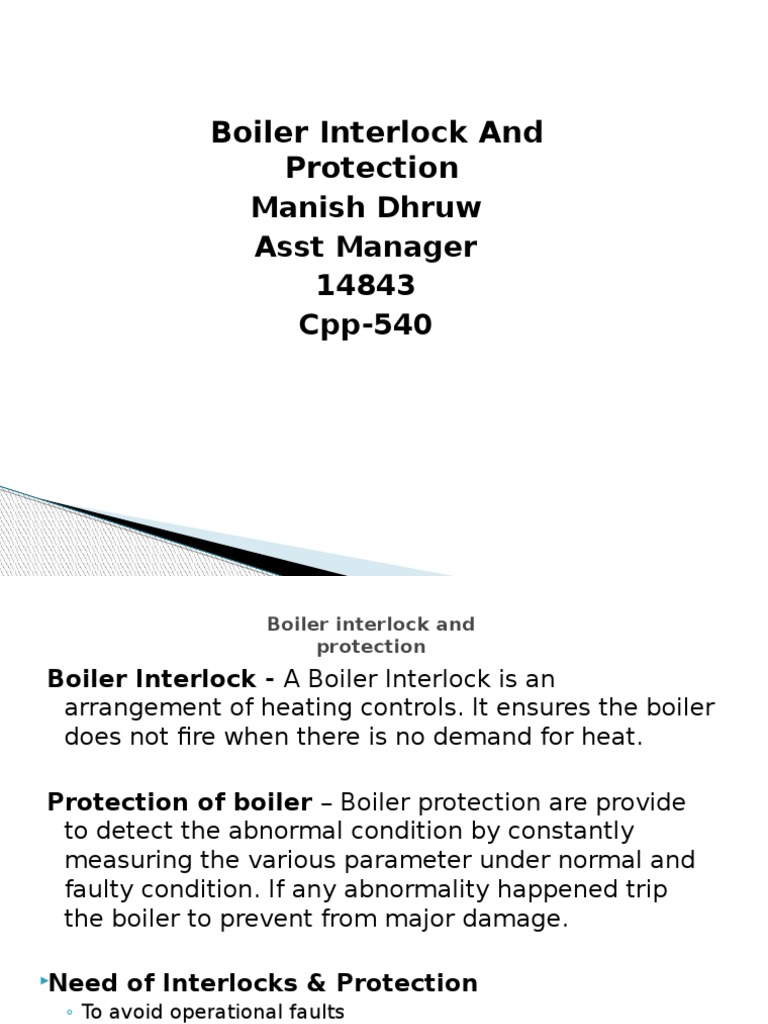 Boiler Interlock And Protection Boiler Energy Conversion