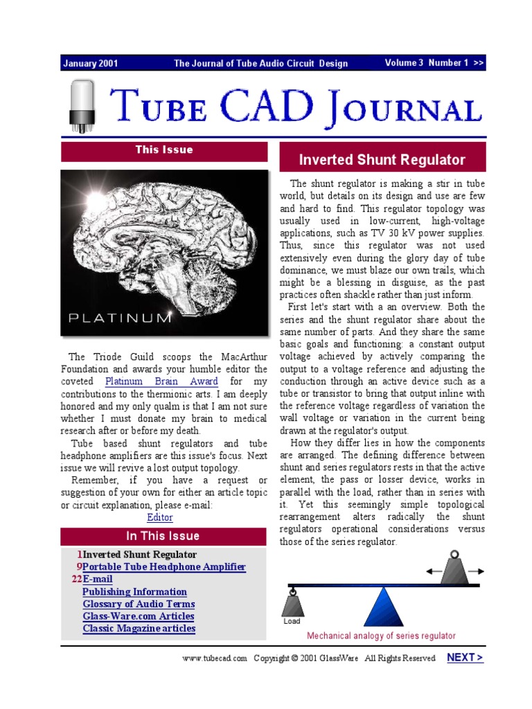 Tube CAD Journal Jan 2001 PDF Amplifier Operational Amplifier