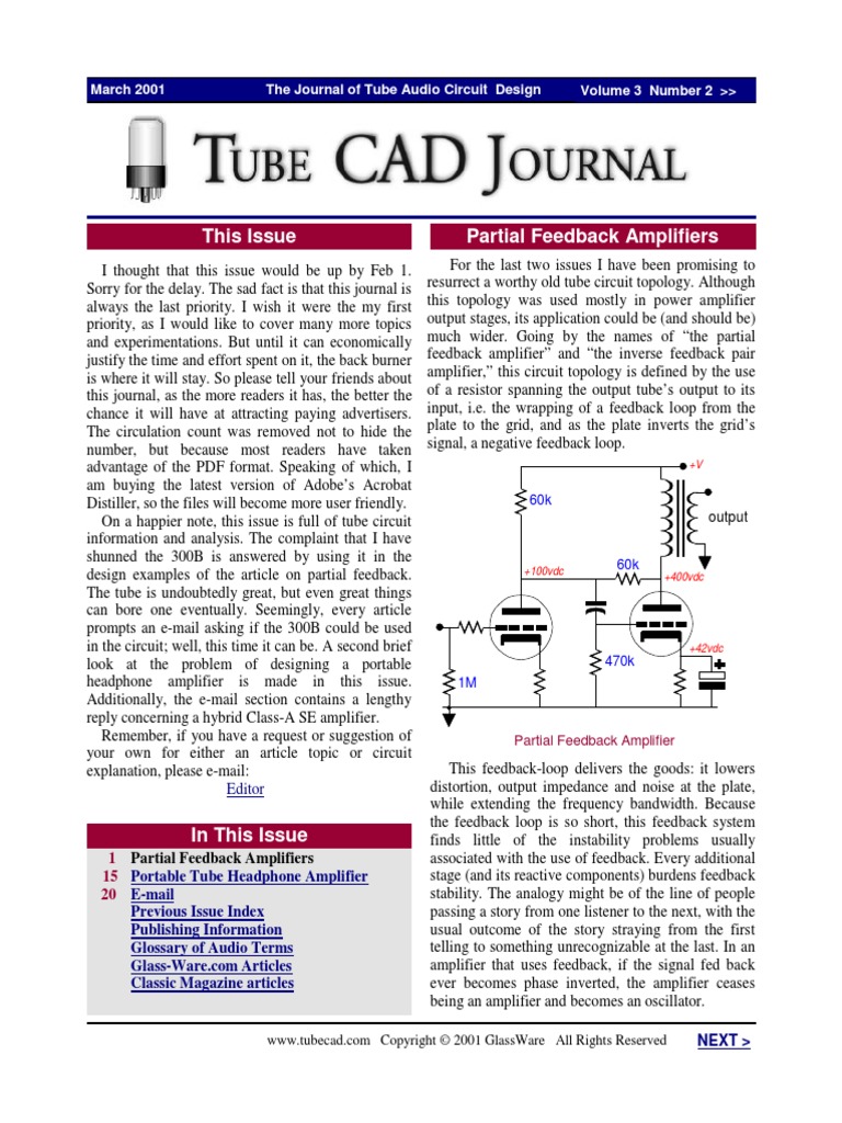 Tube CAD Journal Mar 2001 PDF Operational Amplifier Amplifier