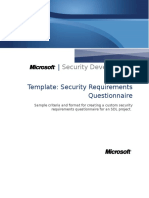 Security Requirements Questionnaire