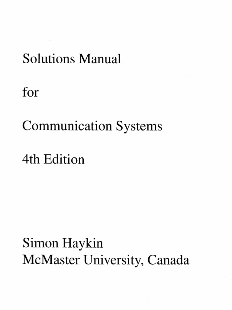 Communication Systems Simon Haykin 4ed | PDF
