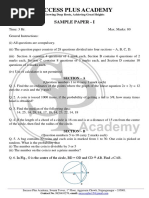 Class 9th Math Sample Paper