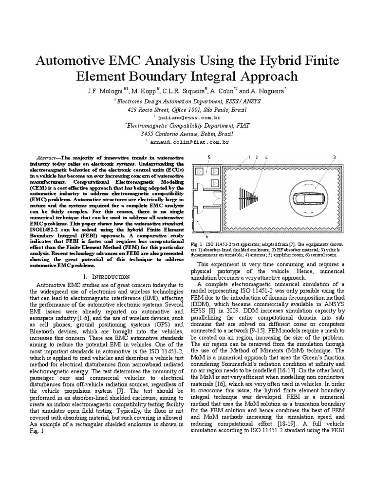 Automotive EMC Analysis via FEBI Method | PDF | Finite Element Method ...
