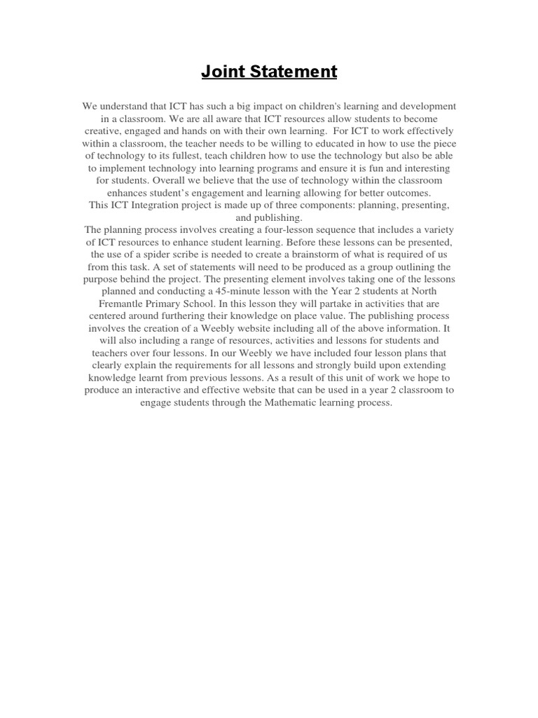 Joint Statement | PDF | Computers