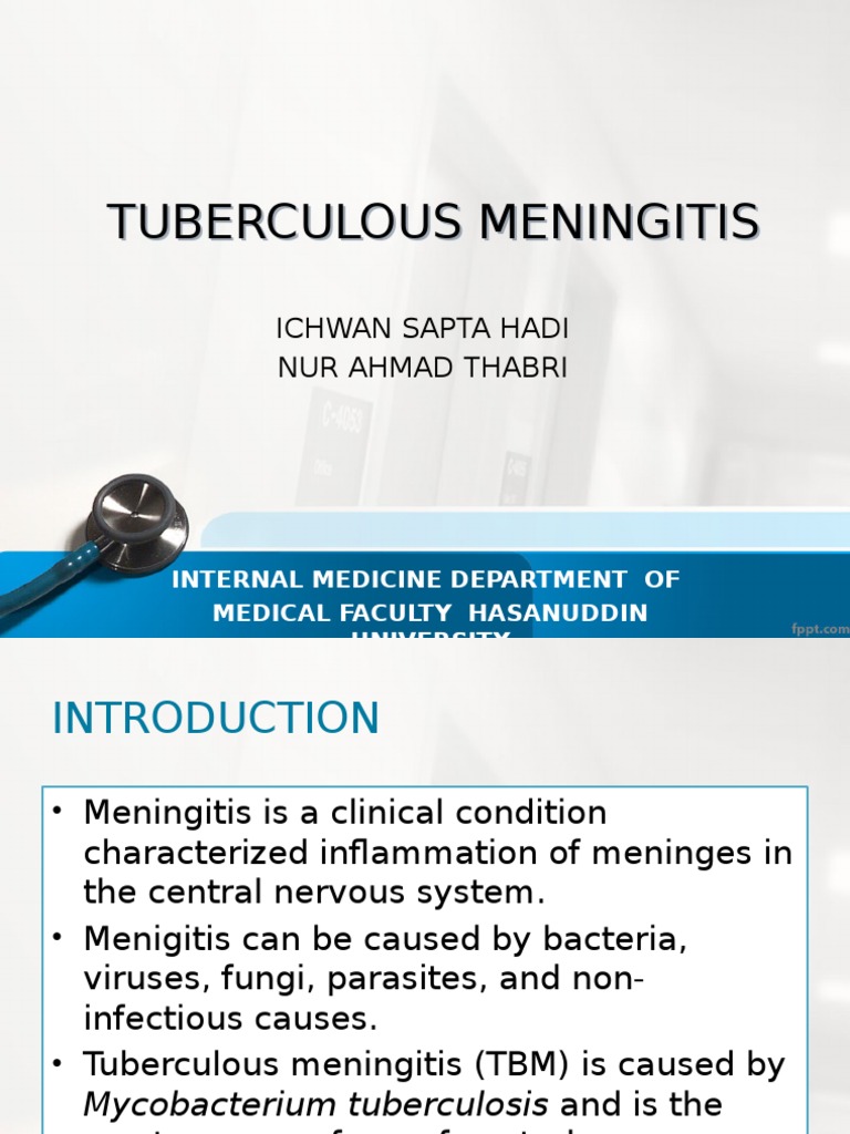 Tuberculous Meningitis | PDF | Tuberculosis | Meningitis