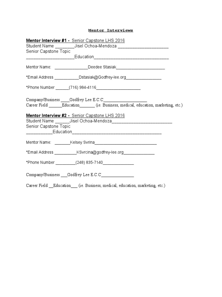 Mentorinterview | PDF