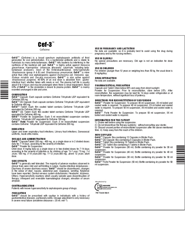 Cef 3 | PDF | Clinical Medicine | Medical Specialties