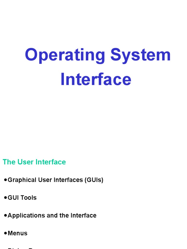Operating System User Interface | PDF | Graphical User Interfaces ...
