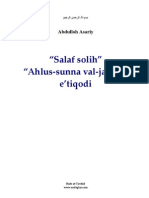 “Salaf solih va Ahlus-sunna val-jamoa e’tiqodi" - Abdulloh Asariy