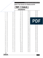 Solutions AIATS Medical-2016 Test-07 (Code-A & B) 14-02-2016