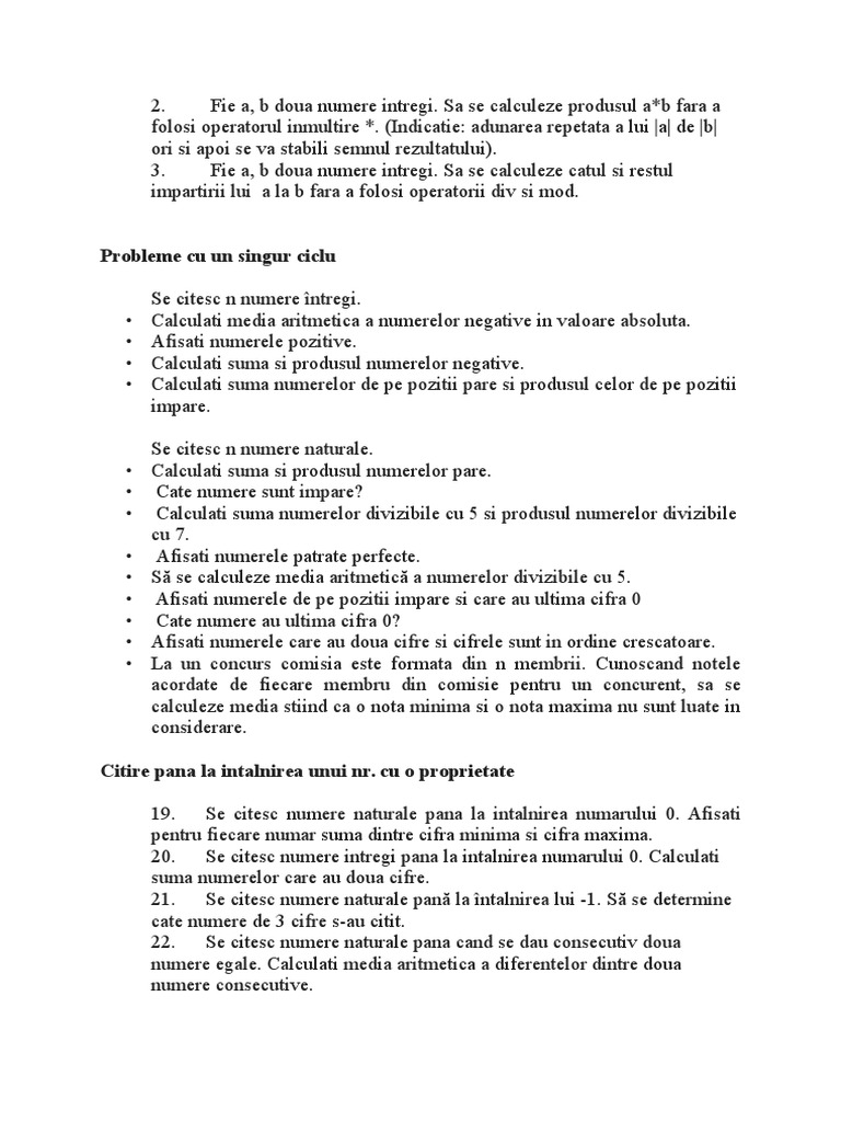 Looting Capillaries draft Probleme Elementare de Informatica Pentru Clasa A-9 A | PDF