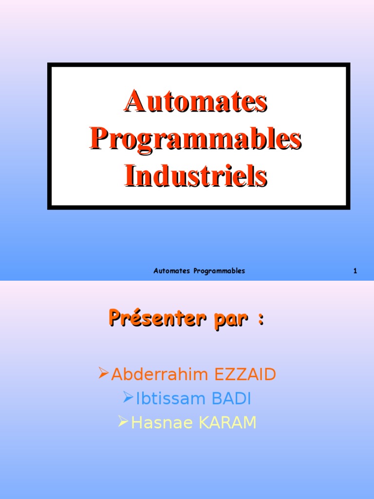 Méthode De Programmation D’Un Automate – RWDA