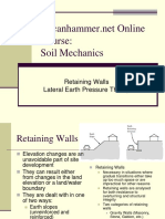 Course: Soil Mechanics: Retaining Walls Lateral Earth Pressure Theory