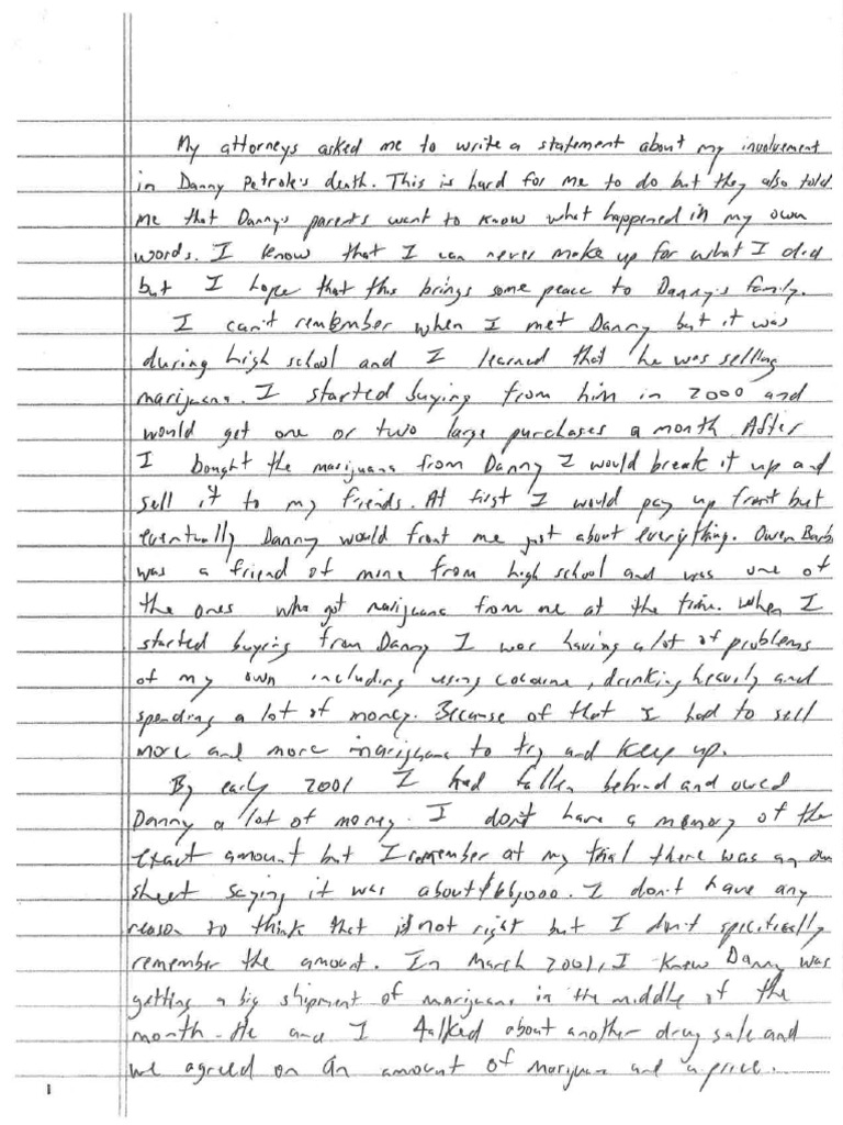 Justin Wolfe Confession Letter Killings Crimes
