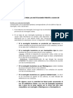 Recomendaciones para Las Instituciones Frente A Casos de Meningitis