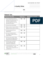 High Quality Sites Rubric