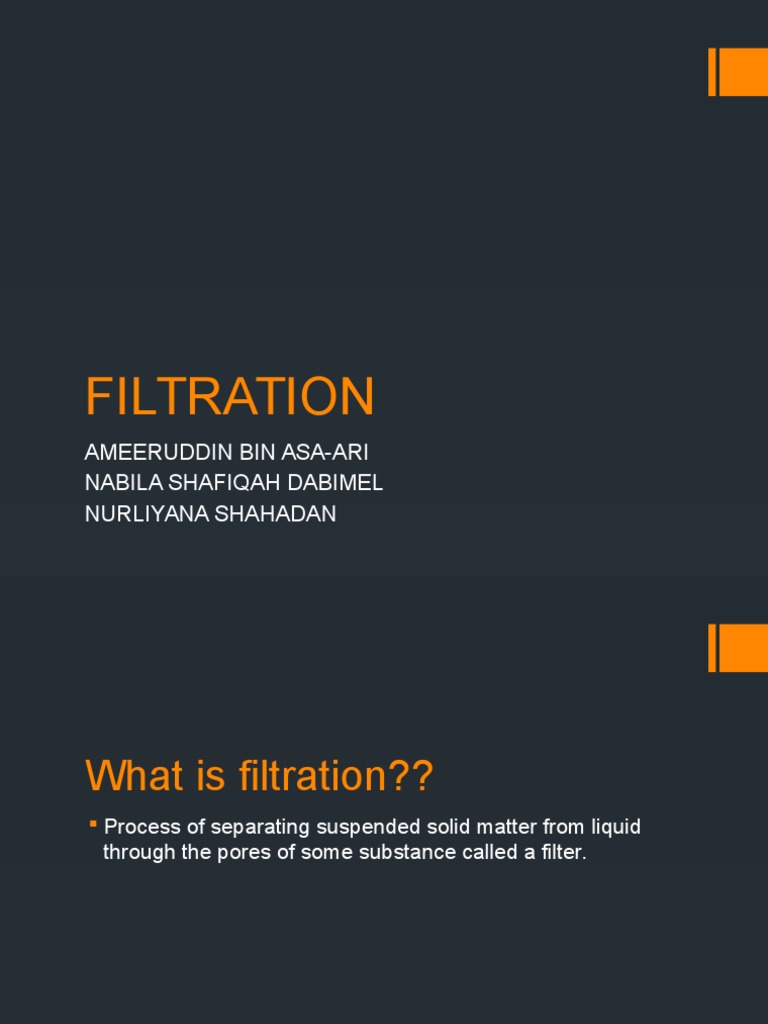 Filtration PDF Filtration Chemical Engineering