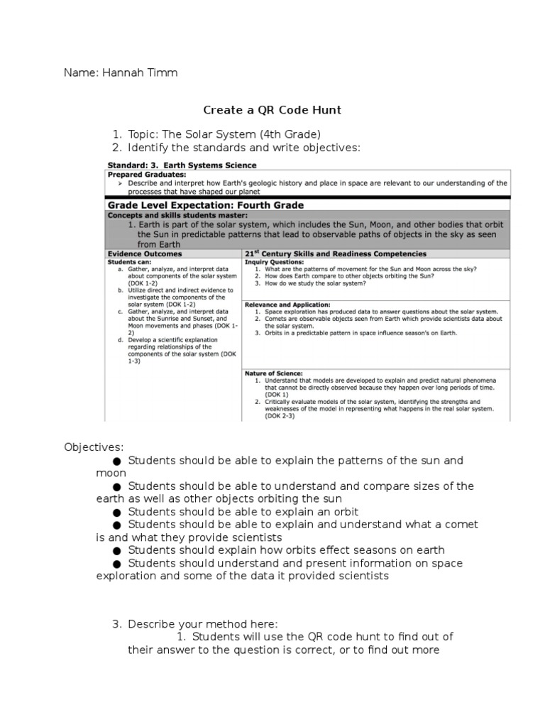 QR Code Hunt: Solar System Learning | PDF