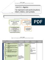 Unit 5.3 - Algebra Algebra Is A Tool To Represent Real-World Situations Using Numbers, Letters, and Symbols