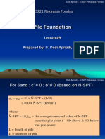 SI 3221 Rekayasa Fondasi#9 Week 9 Bearing Capacity of Pile Foundation Based On N-SPT