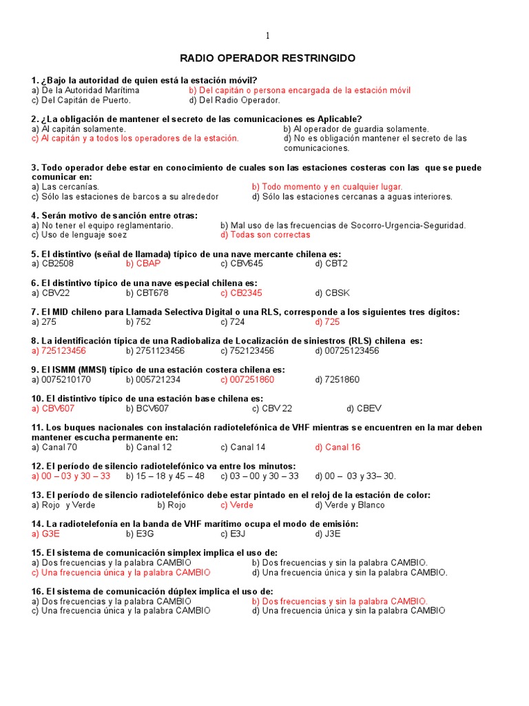 Examen Radio Operador 2014 | PDF | Ingeniería en telecomunicaciones ...