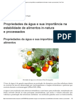 Propriedades Da Água e Sua Importância Na Estabilidade de Alimentos In-Natura e Processados - Food Tech