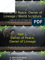 Lecture 5.2 Owner of Peace Owner of Lineage, World Scripture