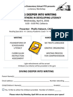 Literacy Workshop - Diving Deeper Into Writing