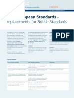 New European Standards Replacements For British Standards