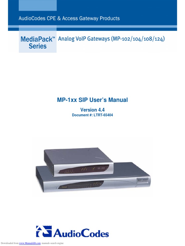 Audiocodes mp108 | PDF | Session Initiation Protocol | Ip Address