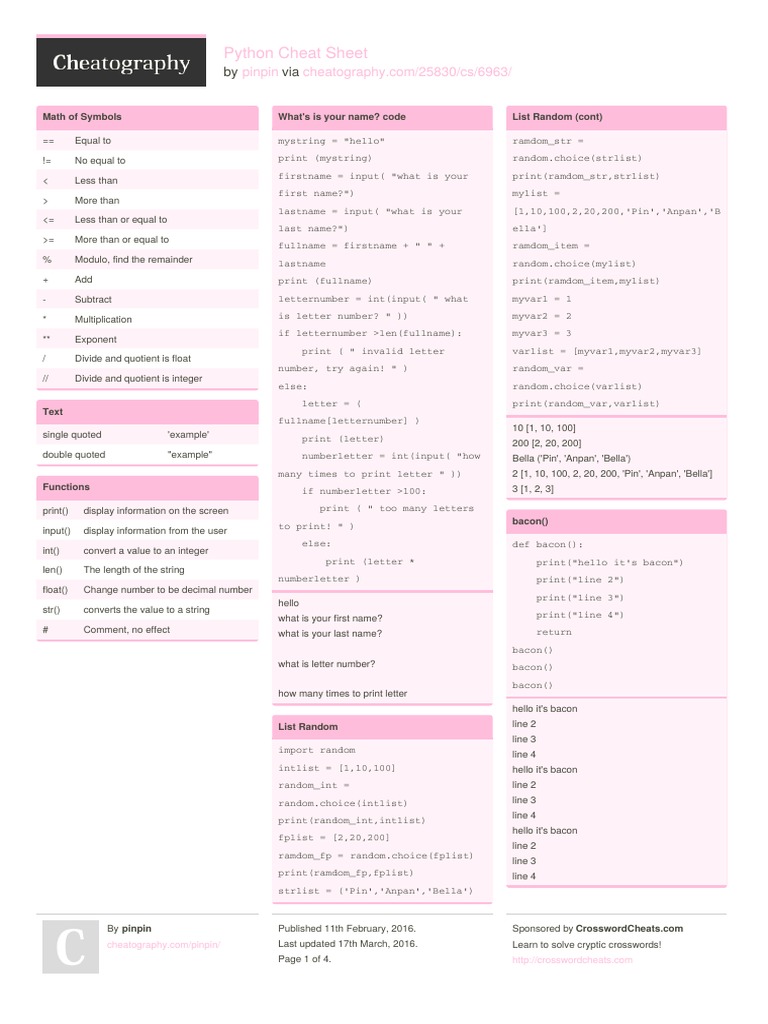 Pinpin Python-3 | PDF | Integer (Computer Science) | Computer Programming