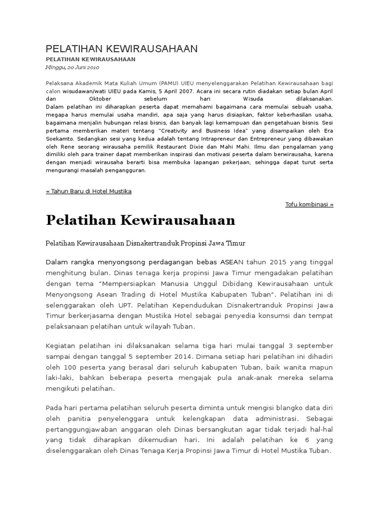 Pelatihan Kewirausahaan
