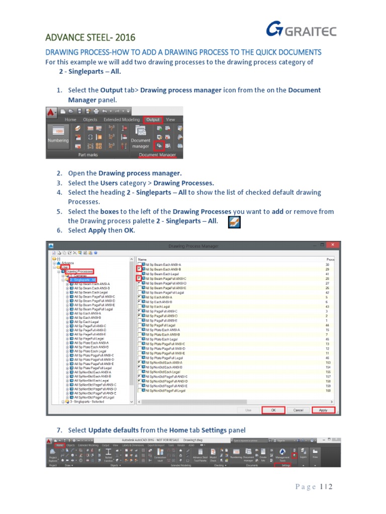 Drawing Process-How To Add A Drawing Process in Advance Steel 2016 | PDF