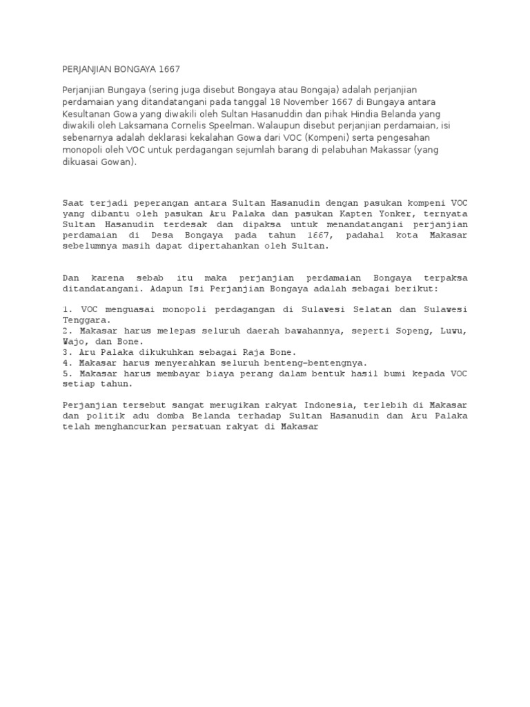 Perjanjian Bongaya 1667