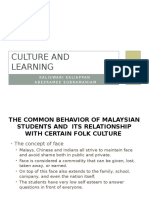 Malaysian Students' Face Culture and Its Relationship to Learning