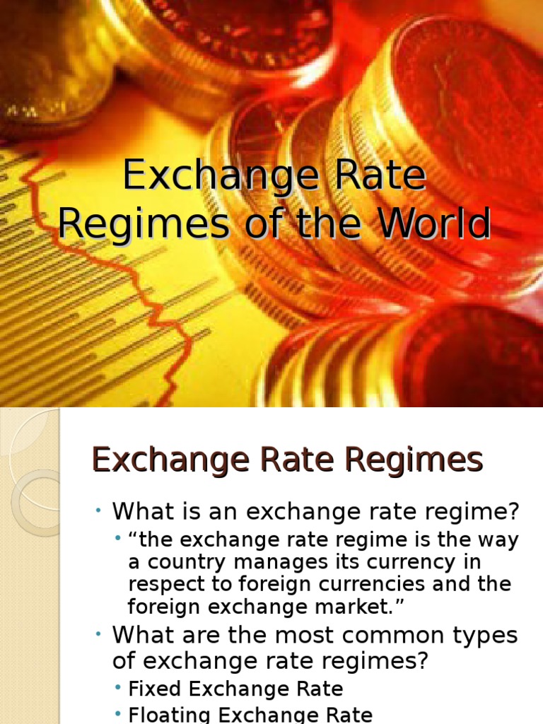 Understanding Exchange Rate Regimes | PDF | Fixed Exchange Rate System | Floating  Exchange Rate