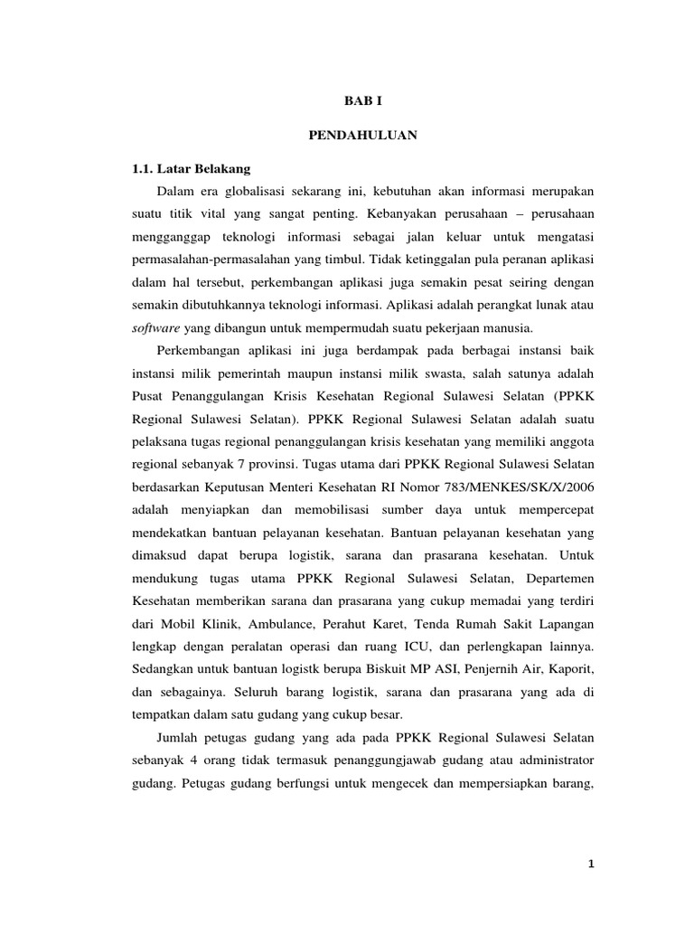 Contoh Proposal Aplikasi Inventarisasi Barang Gudang