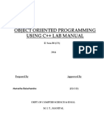 C++ OOP Lab Manual for Object Oriented Programming
