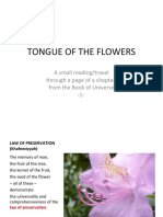 Tongue of The Flowers: A Small Reading/travel Through A Page of A Chapter From The Book of Universe - 1
