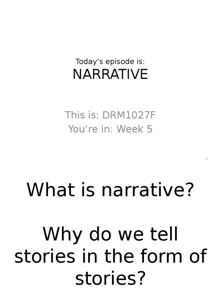 Narrative Lecture Pdf Narrative Storytelling