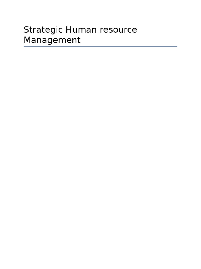 Strategic Human Resource Management Insights | PDF | Human Resource ...
