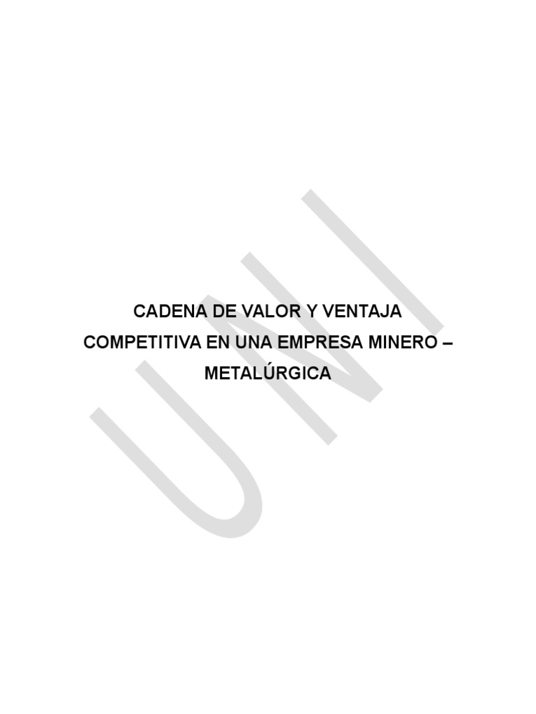 Cadena de Valor en Minera Olga Victoria | PDF | Cadena de valor | Minería